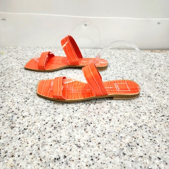Dolce Vita Isaac Sandals Size 8.5 Orange/Salmon Low Heel - Picture 3 of 6